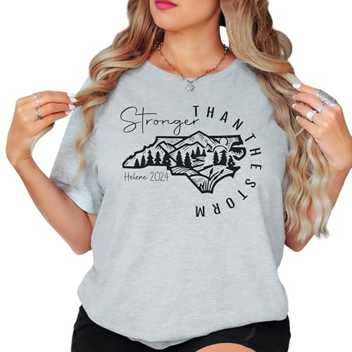 North Carolina Strong Shirt, NC Hurricane Helene Flood Survivor Tshirt, Western NC Storm Shirt for Hurricane Helene Victims and Rescuers, WNC Support Tee (S, Dusty Blue)