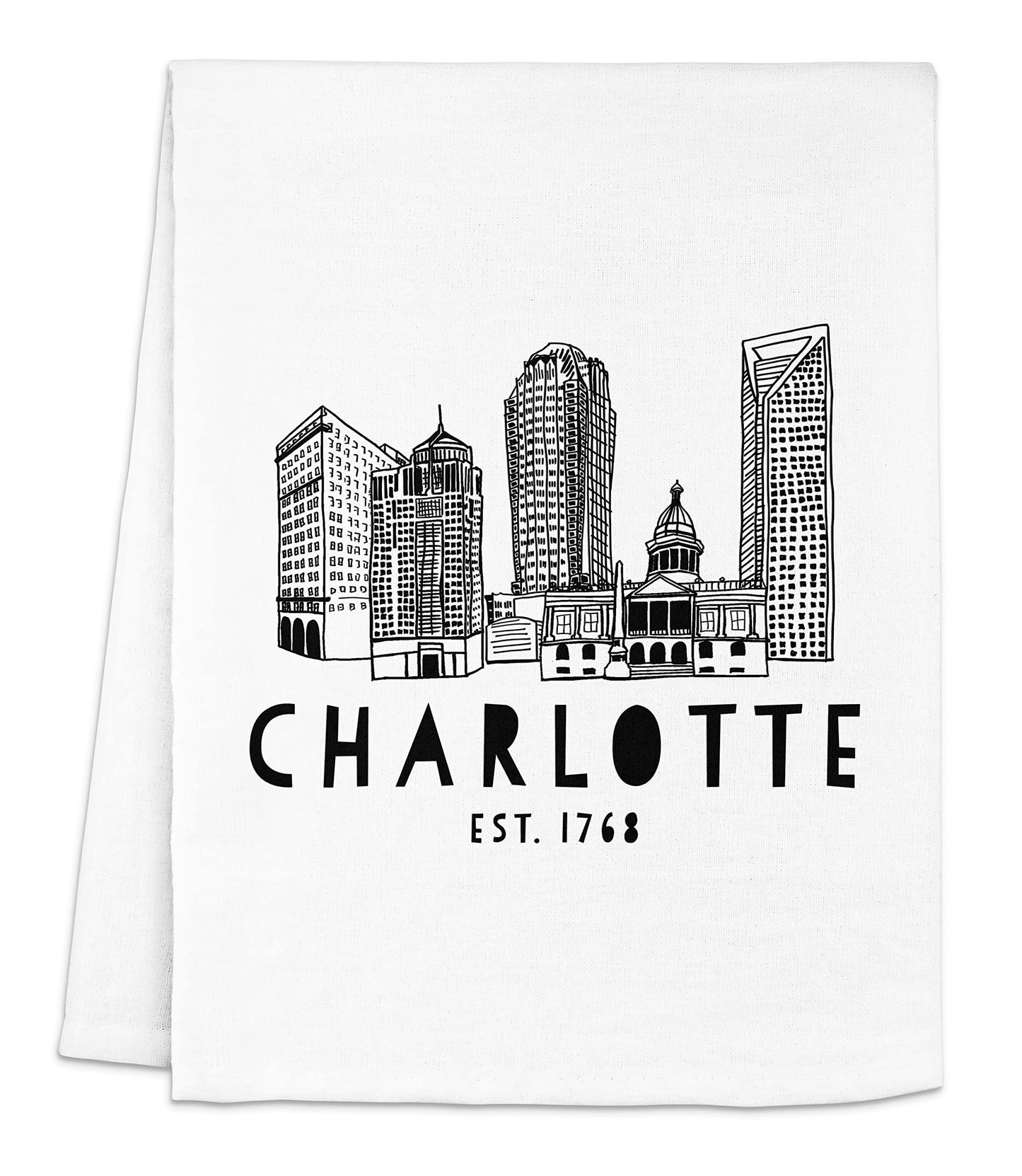 Funny Dish Towel, Asheville North Carolina Collage, Flour Sack Kitchen Towel, Sweet Housewarming Gift, Farmhouse Kitchen Decor, White or Gray (White)