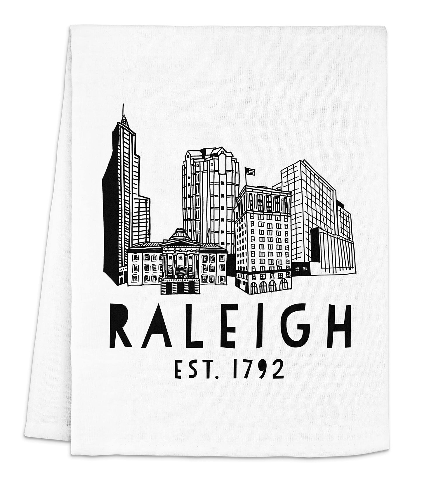 Funny Dish Towel, Asheville North Carolina Collage, Flour Sack Kitchen Towel, Sweet Housewarming Gift, Farmhouse Kitchen Decor, White or Gray (White)