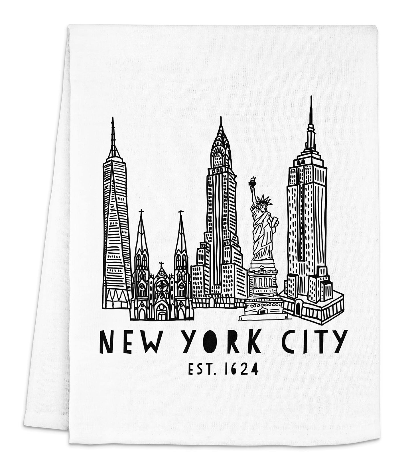 Funny Dish Towel, Asheville North Carolina Collage, Flour Sack Kitchen Towel, Sweet Housewarming Gift, Farmhouse Kitchen Decor, White or Gray (White)