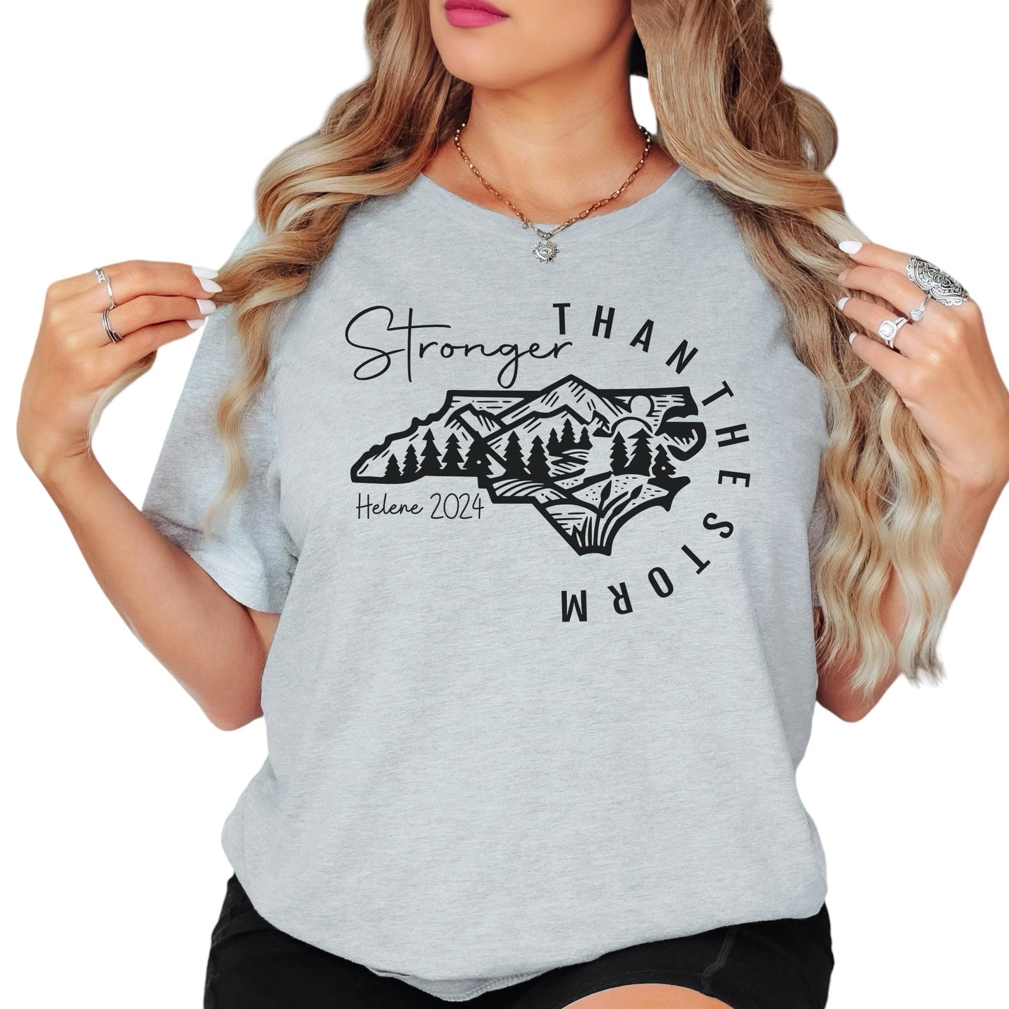North Carolina Strong Shirt, NC Hurricane Helene Flood Survivor Tshirt, Western NC Storm Shirt for Hurricane Helene Victims and Rescuers, WNC Support Tee (S, Dusty Blue)