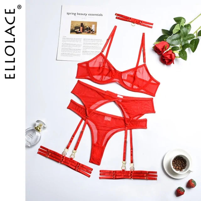 Seductive 5-Piece Sheer Lingerie Set