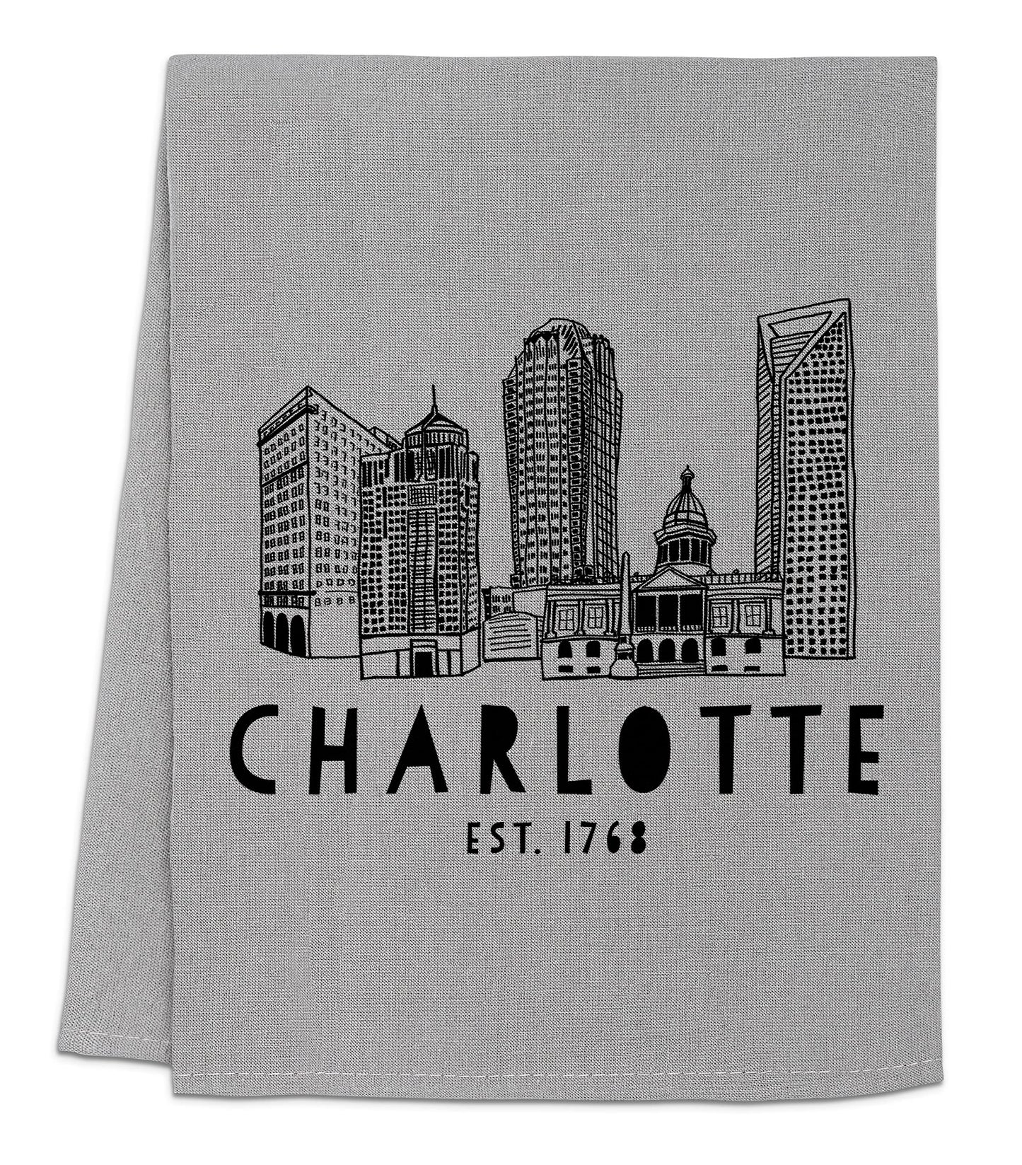 Funny Dish Towel, Asheville North Carolina Collage, Flour Sack Kitchen Towel, Sweet Housewarming Gift, Farmhouse Kitchen Decor, White or Gray (White)