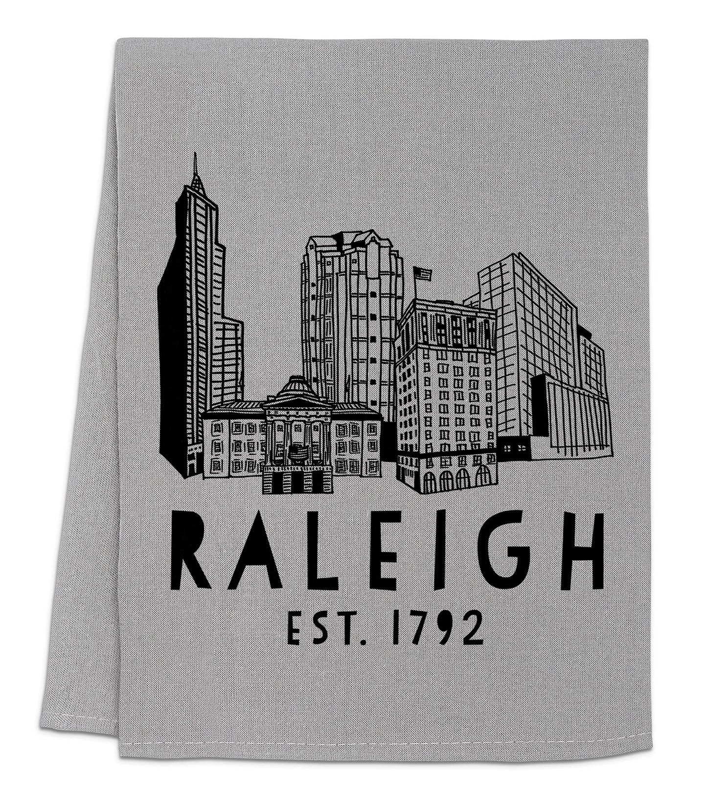 Funny Dish Towel, Asheville North Carolina Collage, Flour Sack Kitchen Towel, Sweet Housewarming Gift, Farmhouse Kitchen Decor, White or Gray (White)