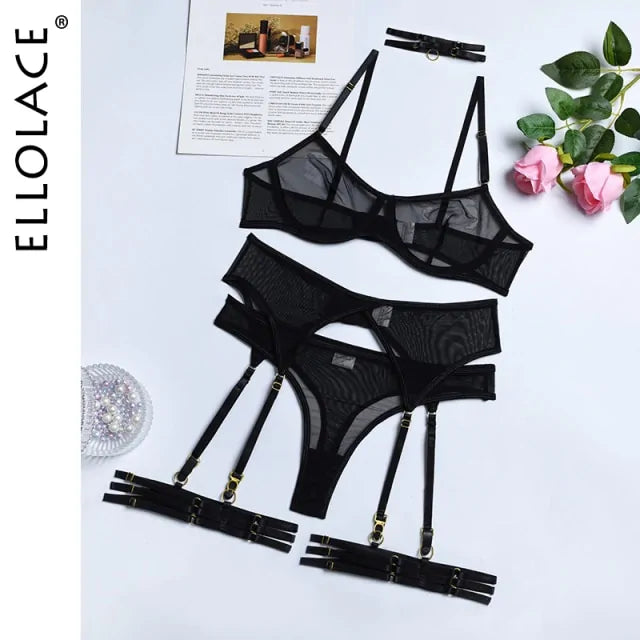 Seductive 5-Piece Sheer Lingerie Set