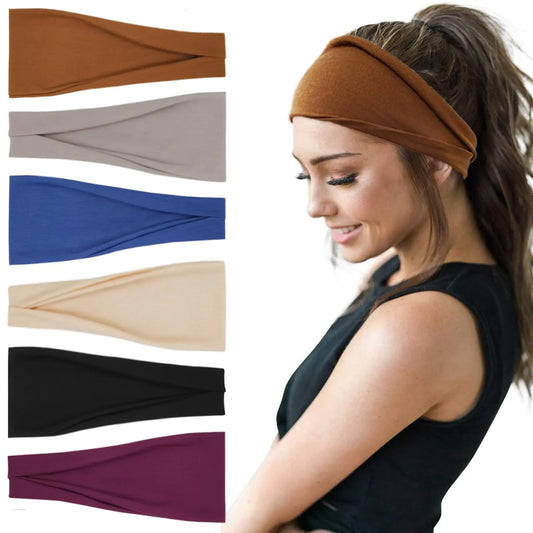 Wide Yoga Headband- 6 Pack