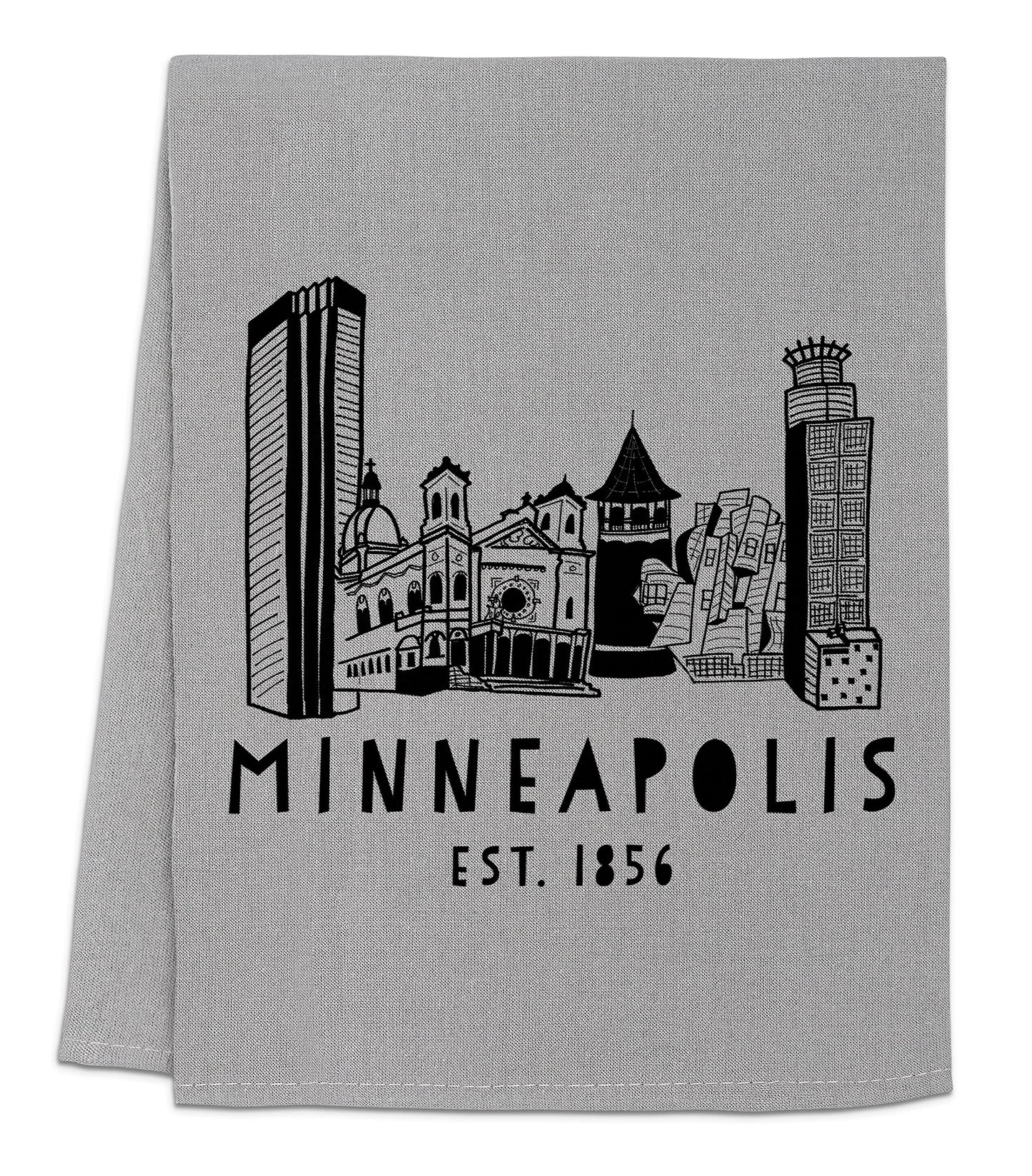 Funny Dish Towel, Asheville North Carolina Collage, Flour Sack Kitchen Towel, Sweet Housewarming Gift, Farmhouse Kitchen Decor, White or Gray (White)